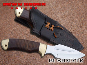 DOWN UNDER KNIVES DUKBM THE BUSHMATE FIXED BLADE KNIFE WITH LEATHER SHEATH