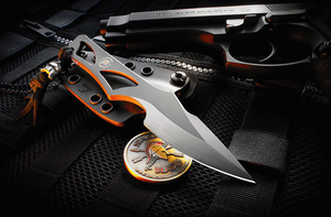 SPARTAN BLADE SB2BK ENYO BLACK NECK CARRY KNIFE WITH IWB KYDEX SHEATH.