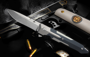 SPARTAN BLADE SF6 KRANOS S35VN STEEL TI/G10 BLACK HANDLE STONEWASH FOLDING KNIFE